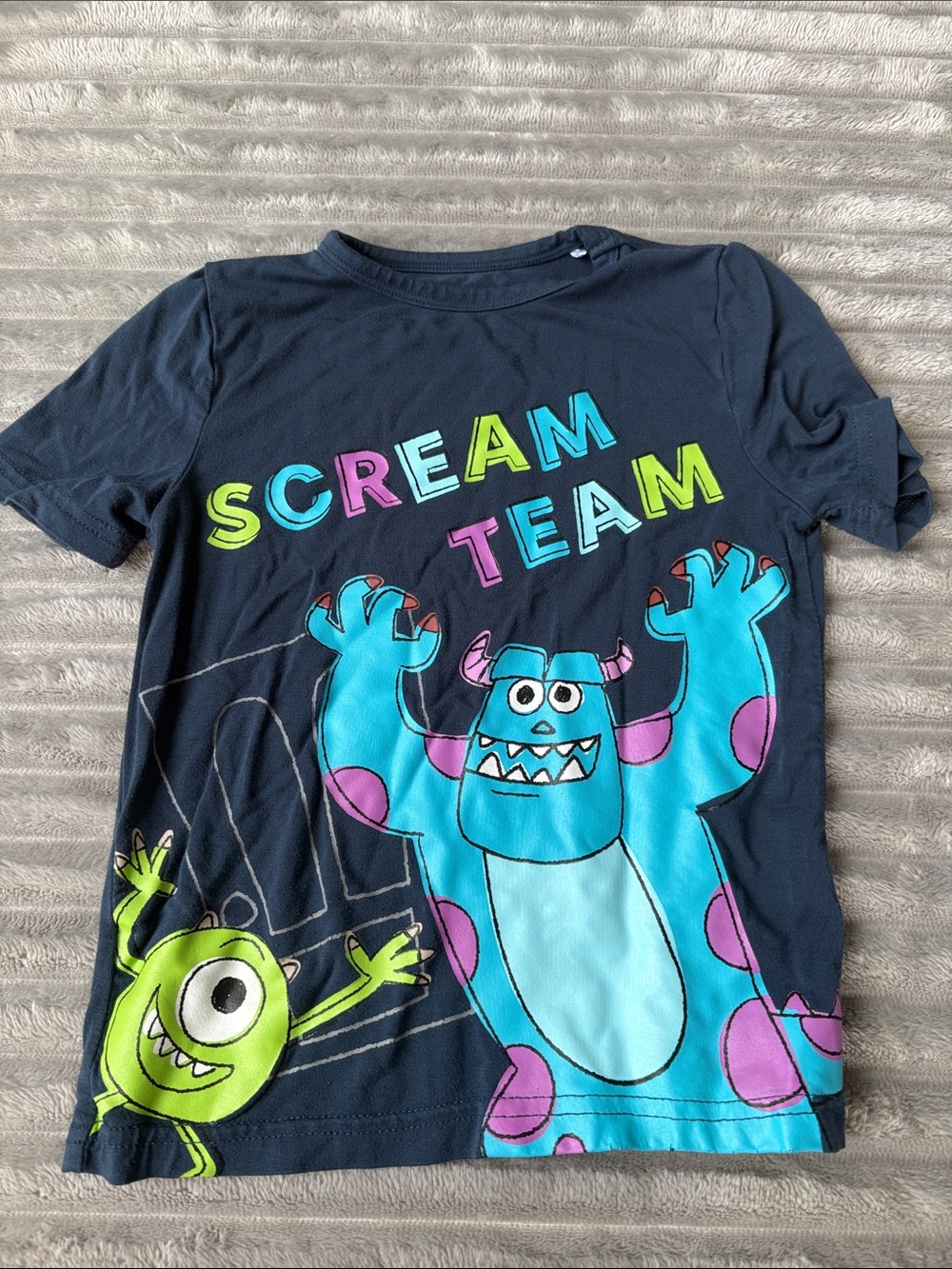 Little Sleepies Navy 'Scream Team' Monsters Ink Tee with Turquoise & Lime Accent